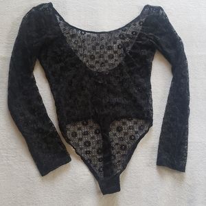 Black High Cut Bodysuit